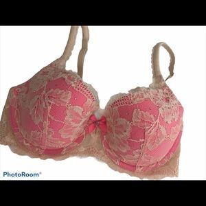 Body by Victoria Lined Demi Lace Rhinestone Bra